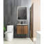Meuble-lavabo de salle de bain mural 24 po avec porte-serviettes flottant noir et noyer-494908743