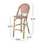 Tabouret de bar 29,5 po d'extérieur en rotin français avec structure en aluminium (ensemble de 2)-933698150