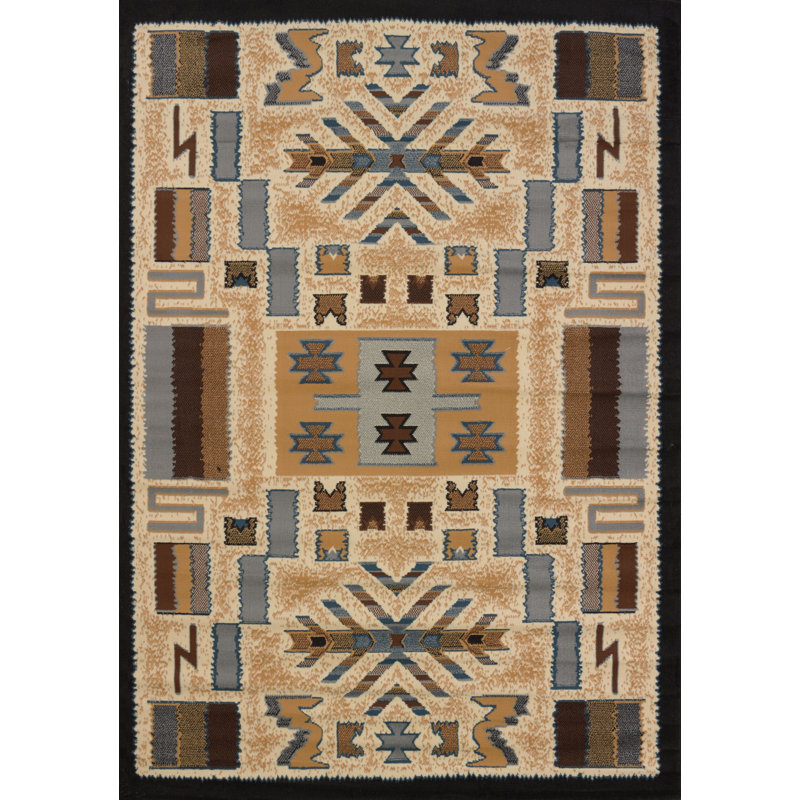 Tapis gris à motif autochtone Hyacinthe, Tapis de couloir 1 pi 11 po x 7 pi 4 po