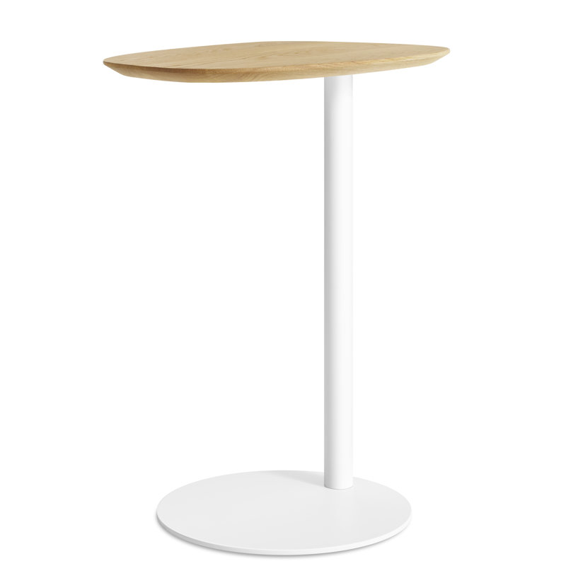Swole Solid Wood End Table, White Oak/White, 25" H x 20" W x 15" D