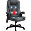 Fauteuil de bureau, gris foncé - massage par vibration et chaleur à 6 points, inclinable, rembourré, fauteuil réglable en massage vibrant, siège