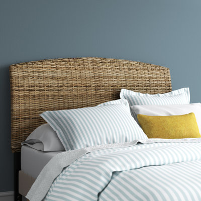 Boatwright Rattan Panel Headboard with Solid Wood Legs