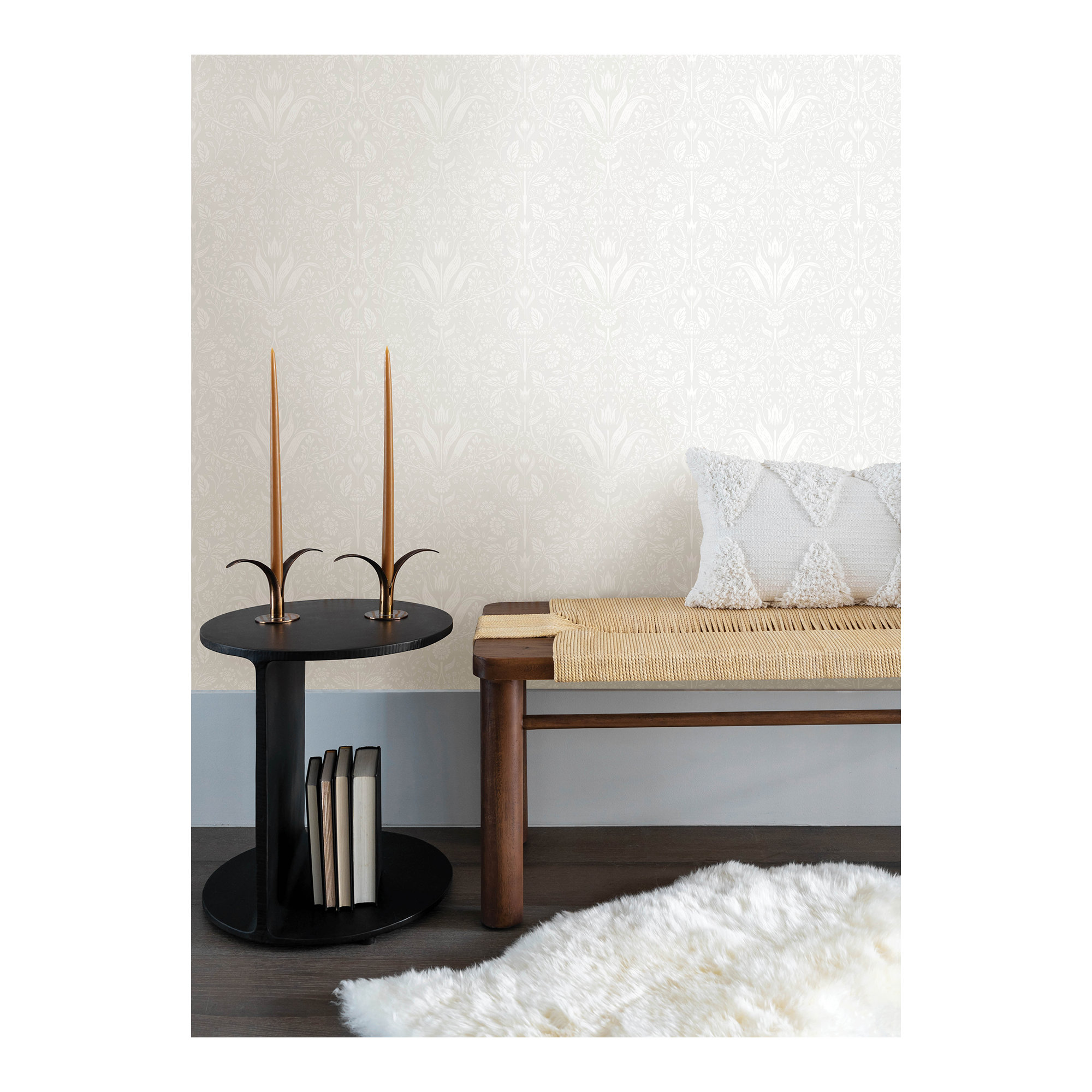 Triste Floral Wallpaper, Light Neutral