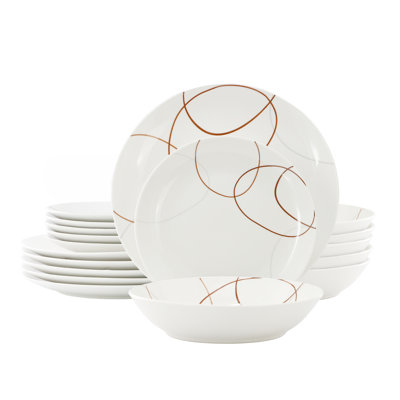  Sydney 18 Piece Porcelain Dinnerware Set, Service for 6