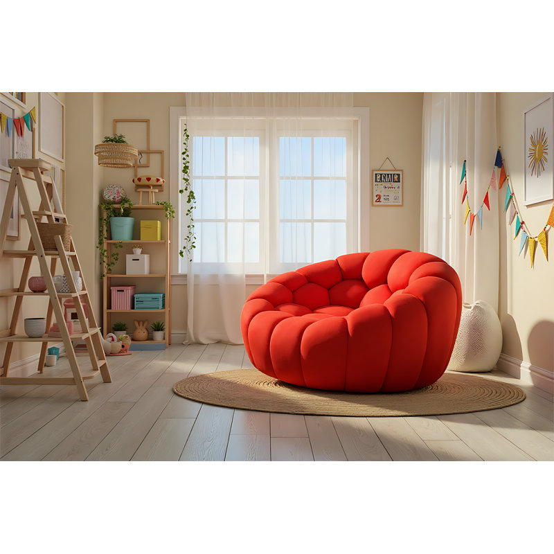 Chaise rouge Tishana, Microfibre / microsuède rouge