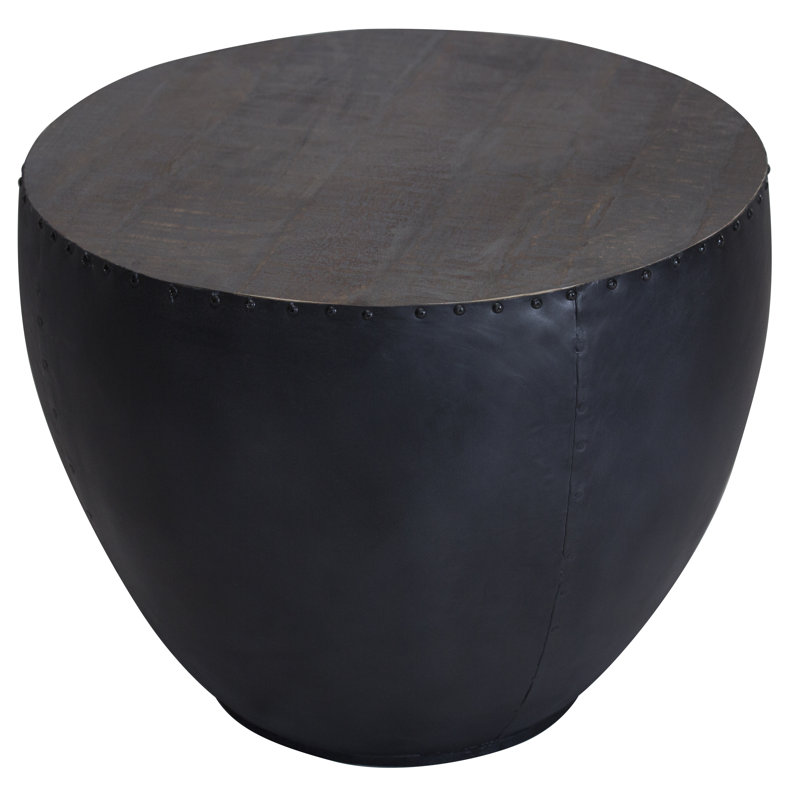 Table de bout en blocs de bois massif
