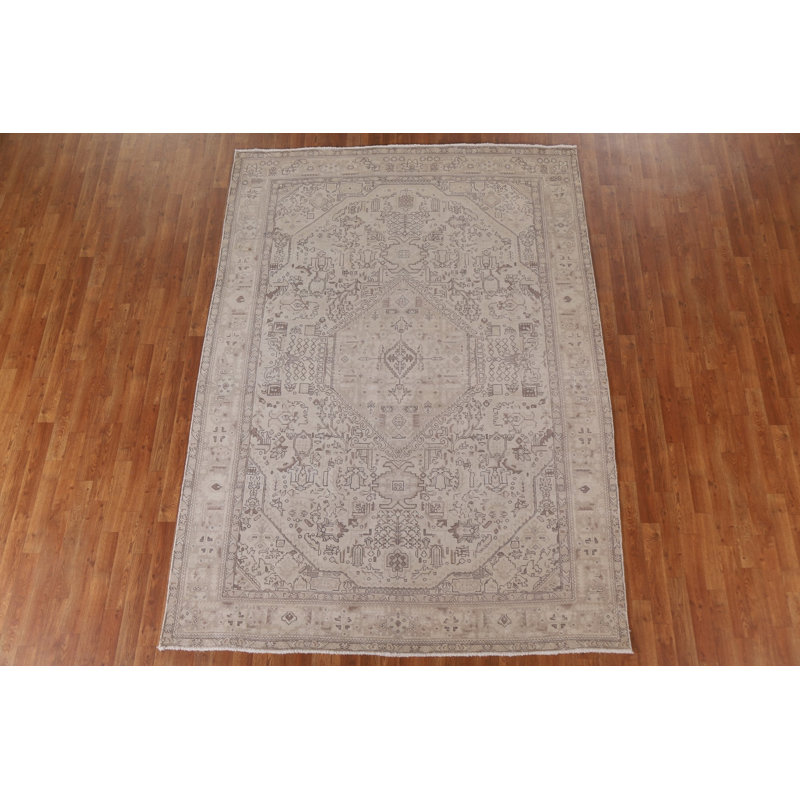 Tapis persan Tabriz patiné à la main 7 x 10