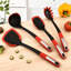 Ensemble 10 pièces d'ustensiles de cuisine en nylon avec poignées en TPE, cuillères Spatula Turner antiadhésives pour la cuisson et la friture