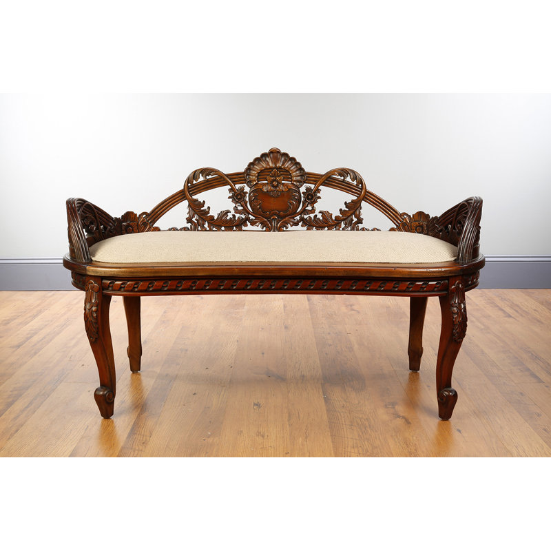 Banc ovale en bois d'acajou Madonna