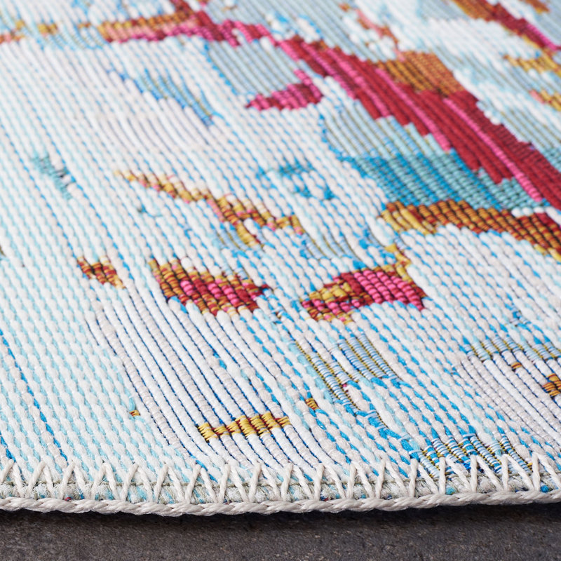 Kensal 500 Performance Abstract Indoor/Outdoor Area Rug, Round 5'3"