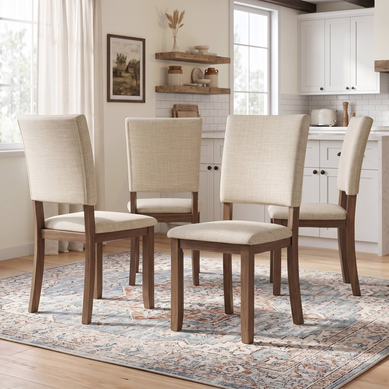 17.7 " H Upholstered Side Chair, Blanc