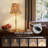 18" Modern Rattan Table Lamp Dimmable Mid-Century Modern Bedroom Lamp for Living Room End Table or Office
