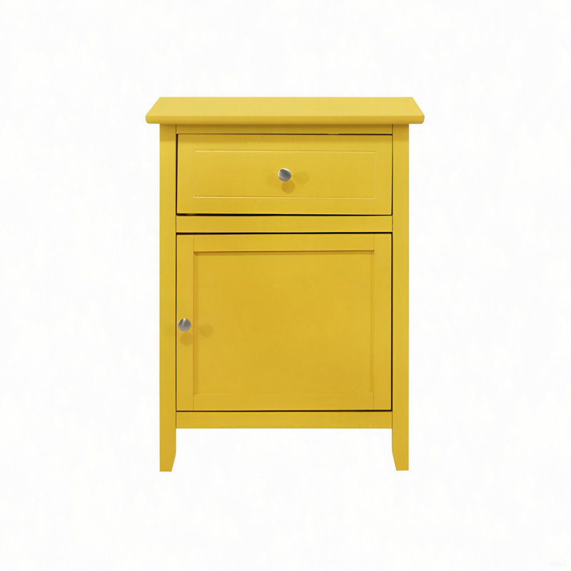 Table de chevet jaune vibrante
