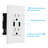15A Tamper-resistant Receptacles Socket USb Outlets, Wall Plate Included, White