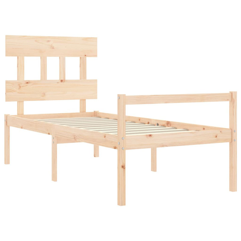 Bed Frame with Headboard, Single (3'), Brown