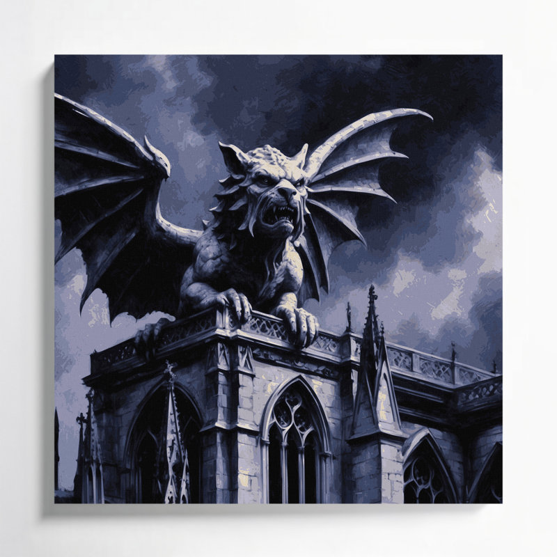 Art mural sur toile Sci Fi Gargoyle, H 12 po x l 12 po