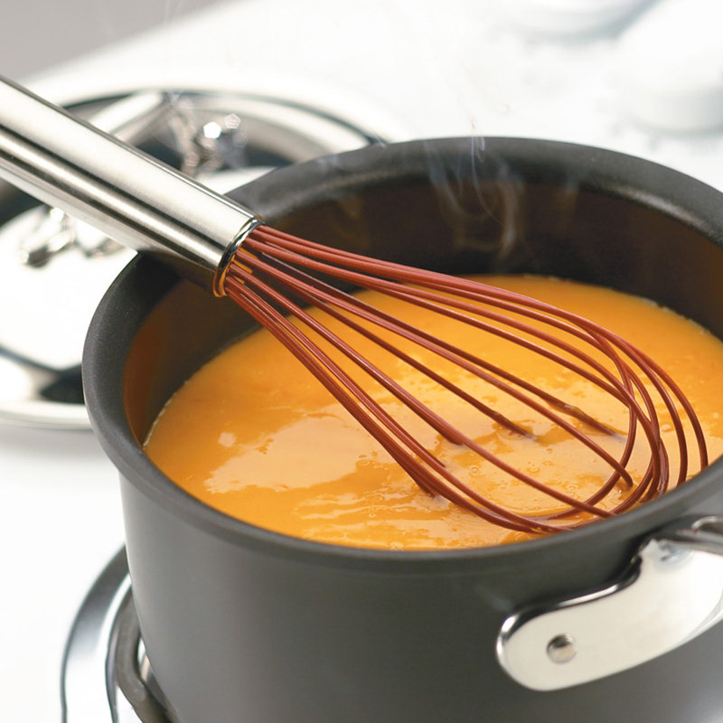 Cuisipro Balloon Whisk, Red, Silicone / Stainless Steel, Non-Stick Friendly, Heat Resistant, Flexible, 12”, 30.5cm