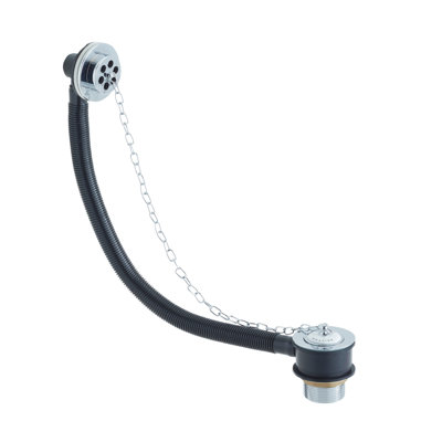 Trad 7cm Chain and Stopper Waste Tub Drain With Overflow