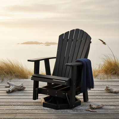 Black Polywood adirondack Swivel Glider
