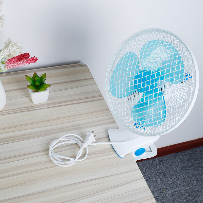 Ventilateur à pince 3 en 1 8,7 po x 8,7 po x 8,7 po en plastique ABS blanc