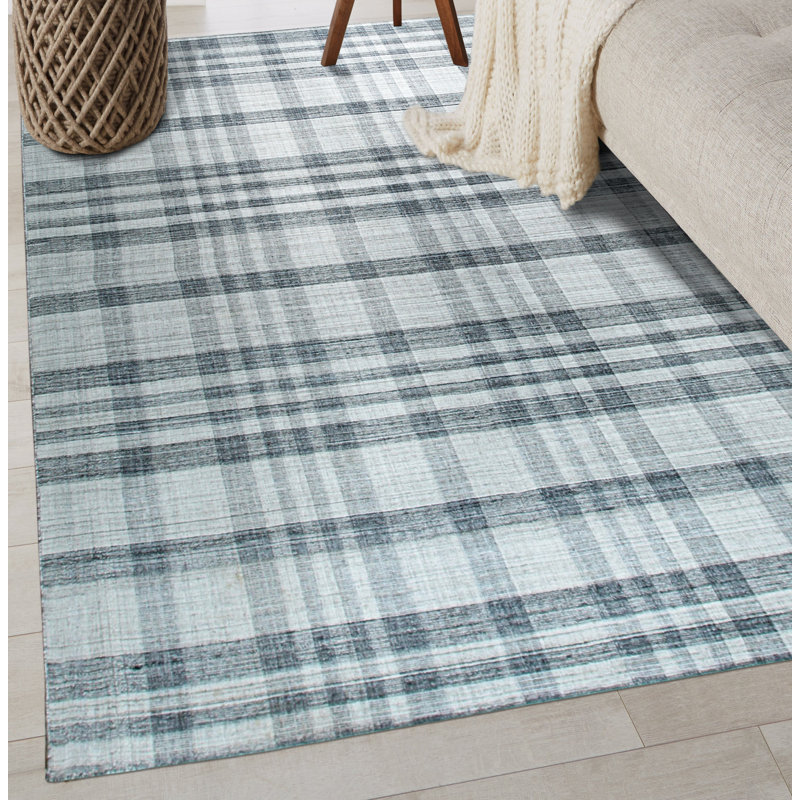 Zefram Stylish Gray Flatweave Wool Rug, Rectangle 8' x 10'