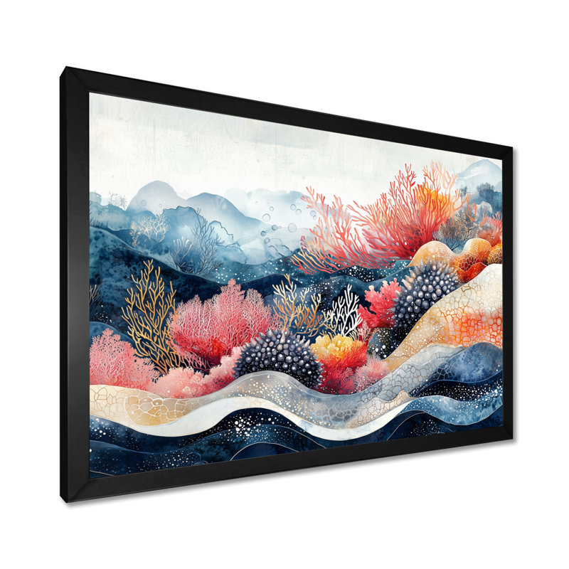 Avionce, oursin coloré dans le paysage de corail II, Reproduction encadrée d'une seule photo, H 34 po x l 44 po