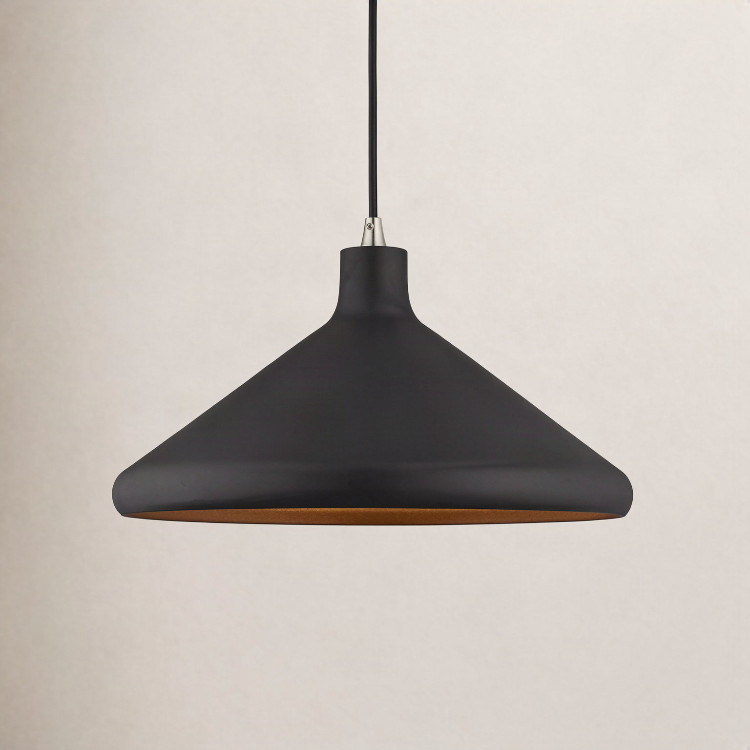 Schultz Dimmable Dome Single Light Pendant, 13" H x 15.25" W x 15.25" D, Black