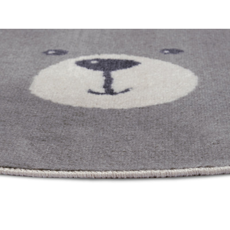 Adventures Children Grey Rug, Round 100cm