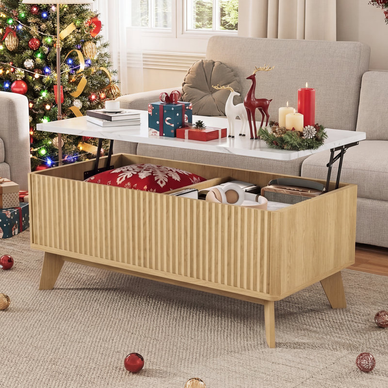 Coffee Table with Storage, Natural