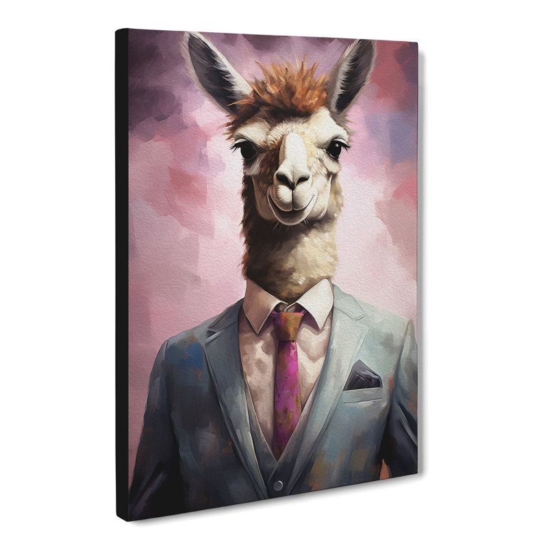 Llama in a Suit Painting No.3 - Wrapped Canvas, 60cm H x 40cm W x 3cm D