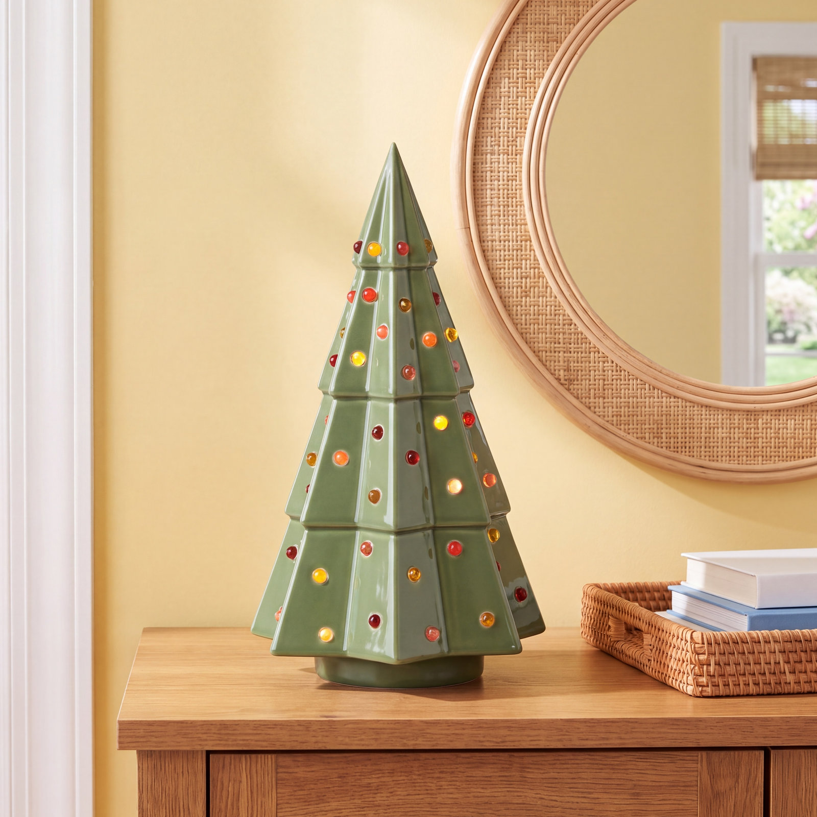 Christmas Plants & Flowers Tabletop Tree, 11.5" H x 6.5" W x 6.5" D