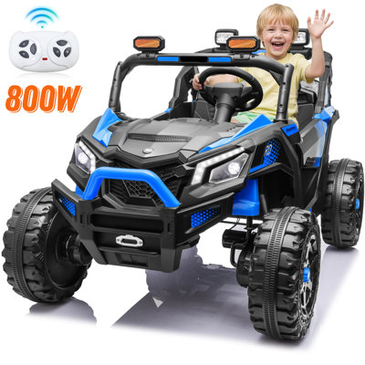 24V Kids Ride-On Car 800W 4WD, 2-Seater with Remote Control, Music Panel, Rear Storage, 2.5–4 MPH