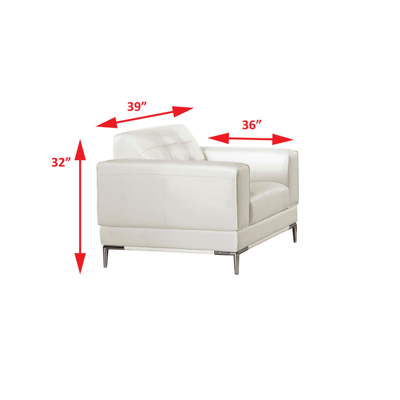 Navya Upholstered Armchair, White Faux Leather