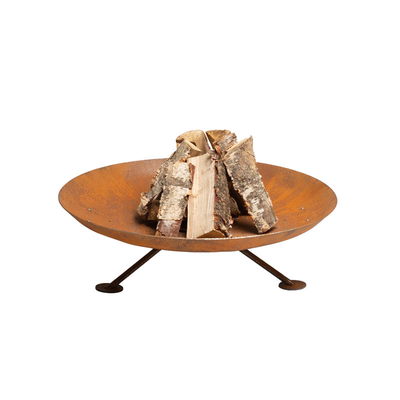 Alta Round Cor-Ten Steel Wood Burning Smokeless Fire Pit, 30cm H x 90cm W x 90cm D