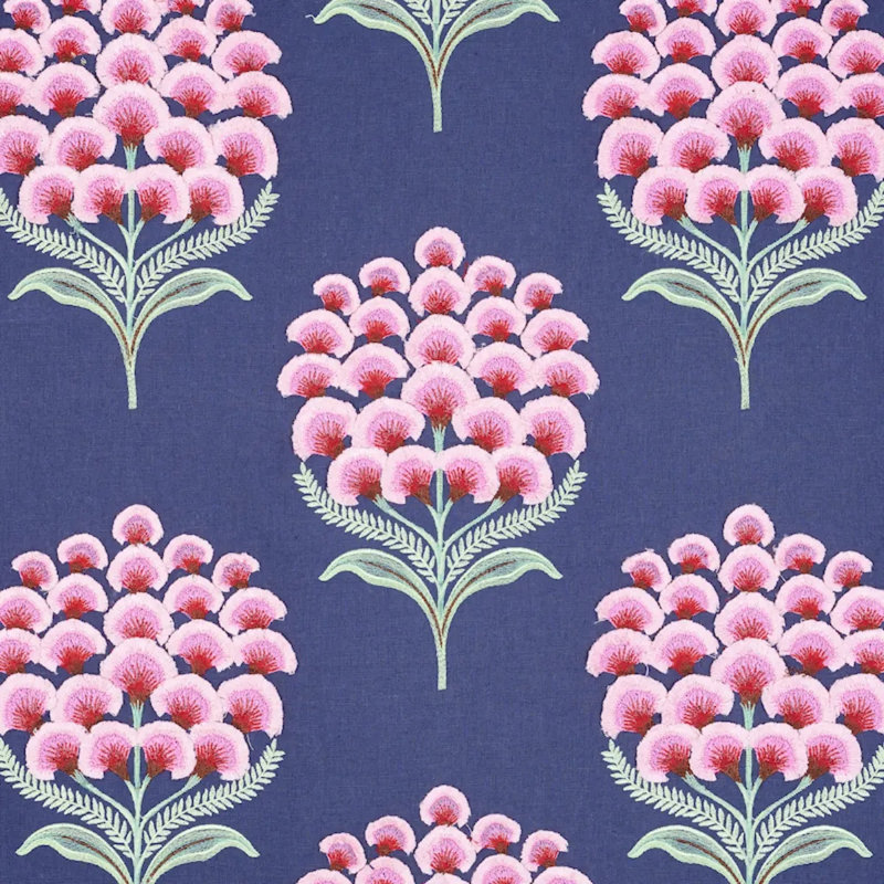 Aurelia Embroidery Fabric, Navy