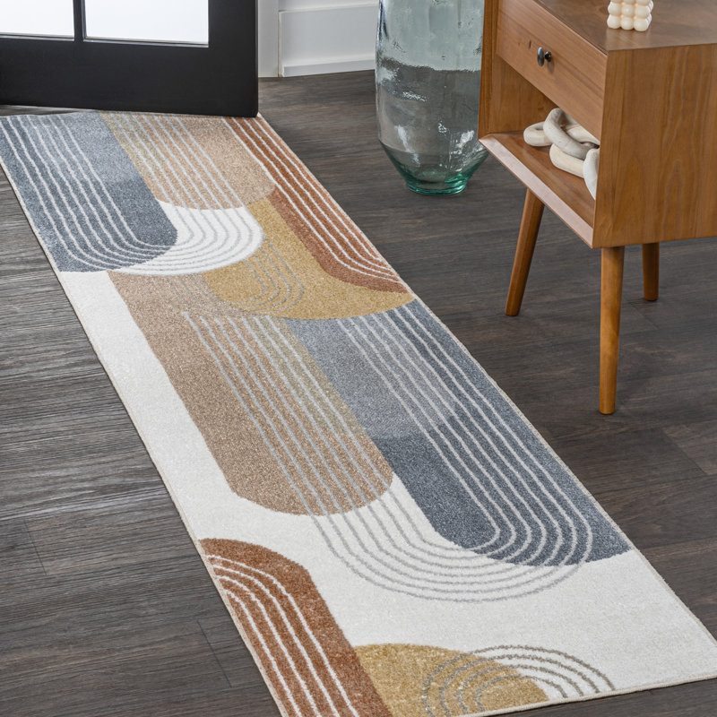 Gladimir Contemporary Minimalist Machine-Washable Multi Rug, Runner 2' x 7'10"