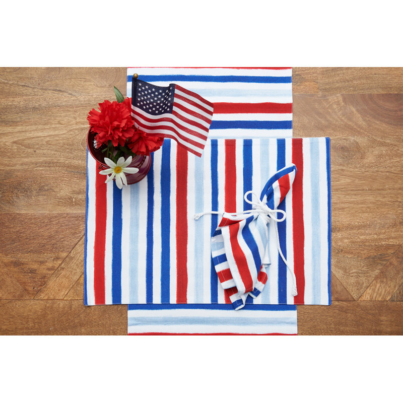 Ensemble de serviettes 6 pièces Watercolor Patriotic Strip