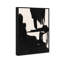 Abstrait noir et blanc à coups de pinceau par Oliver Gal - reproduction sur toile flottante-68916578-68916577