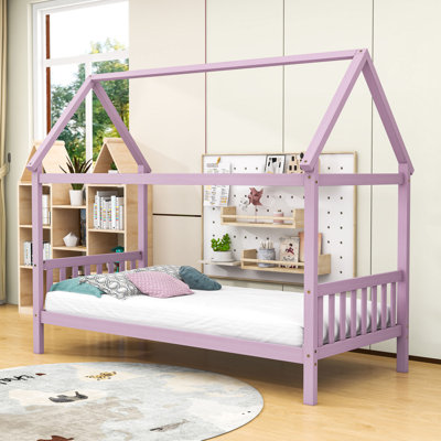 Twin Wood House Bed With Slats by Harper Orchard