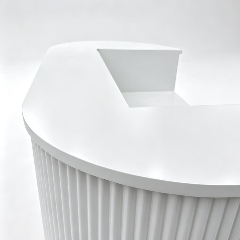 Bureau de réception moderne avec comptoir, comptoir blanc amélioré pour la beauté, le spa, les ongles, le salon de coiffure, le hall d'entrée, 1200 x 600 x 1000 mm (47 x 24 x 39 po)