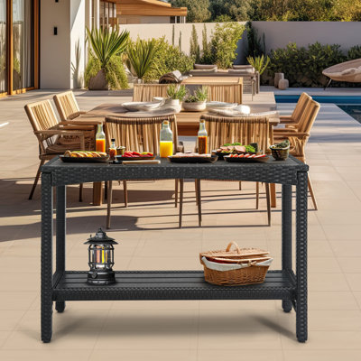 Console de terrasse pour l'extérieur Buffet de bar avec rangement 45 po.