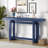 Wood Console Table with Trestle Base-19051576-19051574
