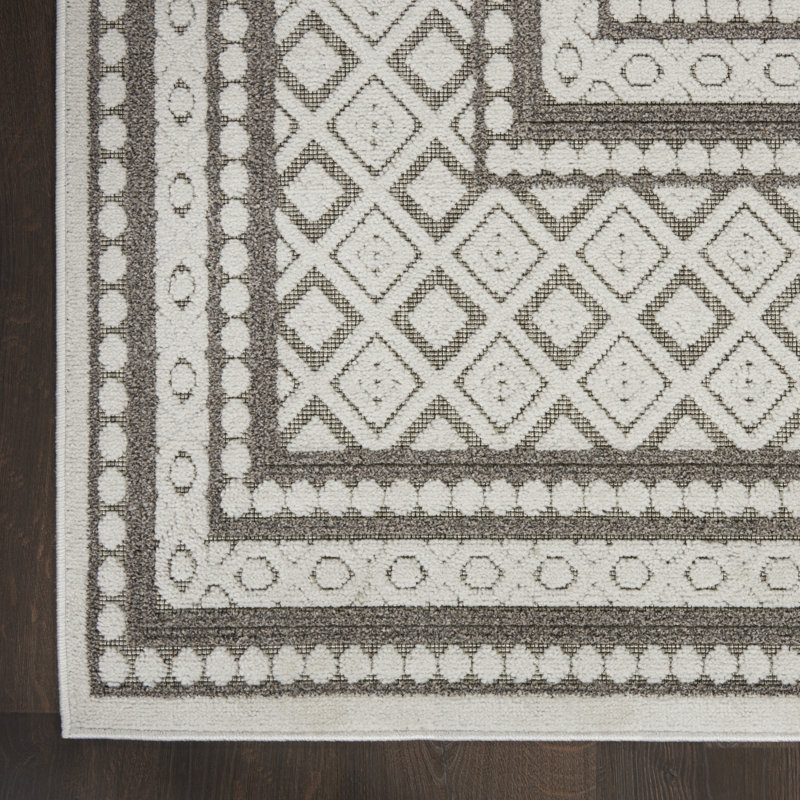 Tapis gris moderne Romelia, Rectangle 4 pi x 6 pi