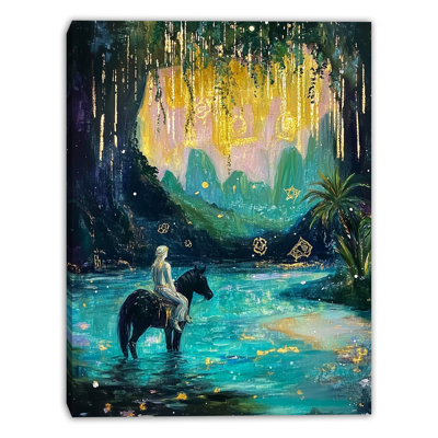 Art mural sur toile Gilded Waterfall Rider