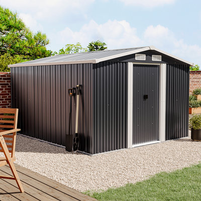 Black Garden Metal Storage Shed