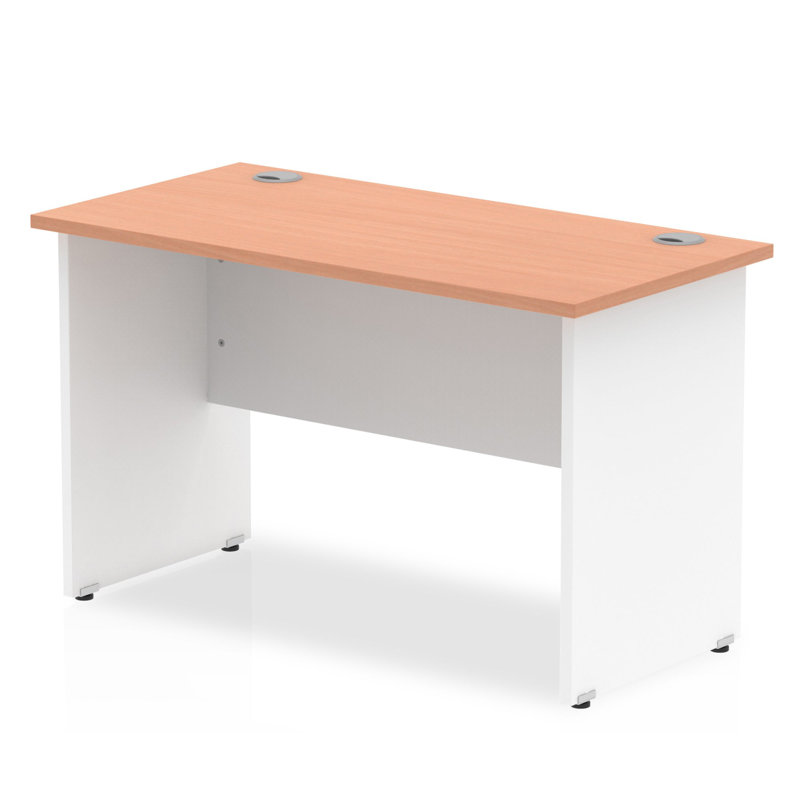 Impulse Computer Desk, 73cm H x 120cm W x 80cm D, White, Maple