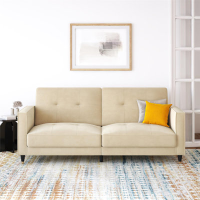 Novelle 81" Velvet Square Arm Convertible Sofa