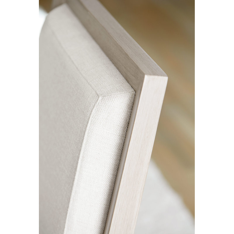 Cream and Gray Handcrafted Upholstered Armchair
