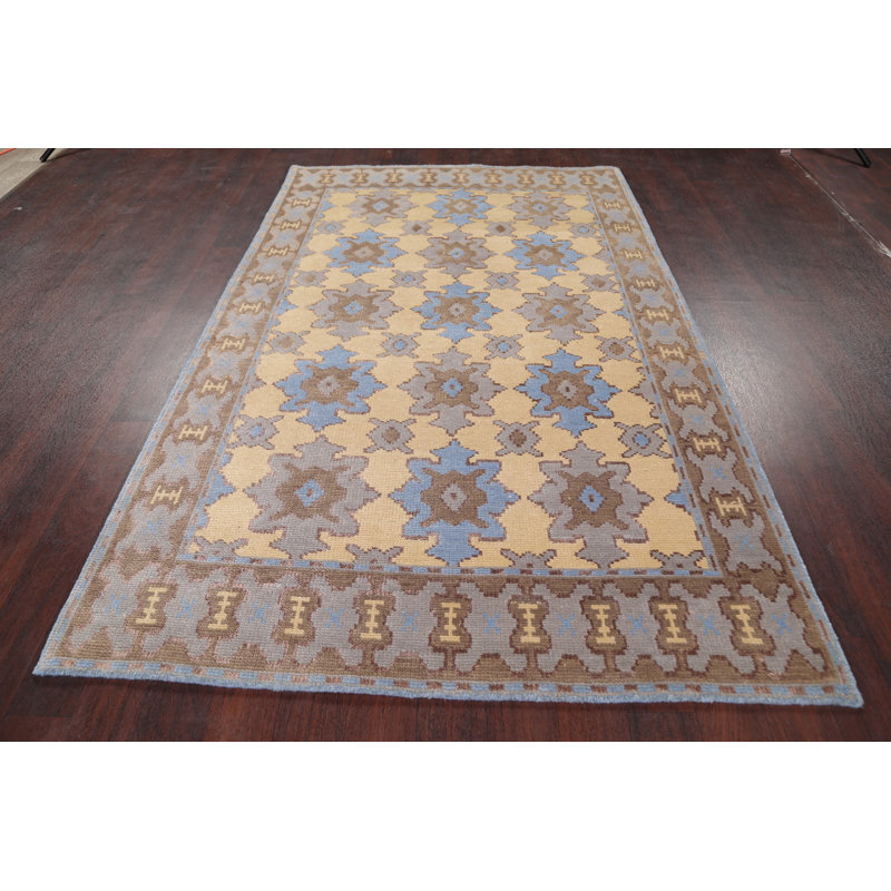 Tapis décoratif en laine noué à la main de conception unique 5 pi x 8 pi 2 po noué à la main