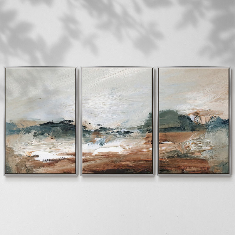 Lingering Light III - Multi Piece Framed Canvas, 24" H x 48" W x 2" D, Silver